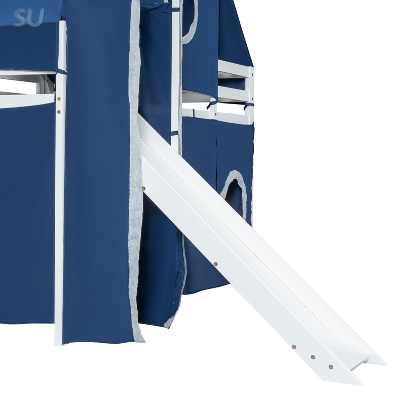 Lit mezzanine double avec tente et tour, Lit double
