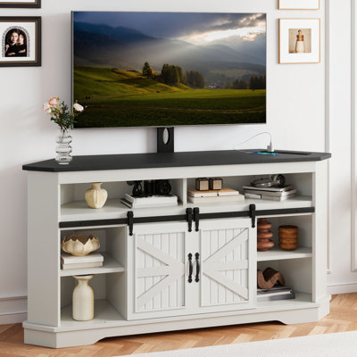 Meuble télé d'angle l 63 po avec support pour téléviseur 70 po