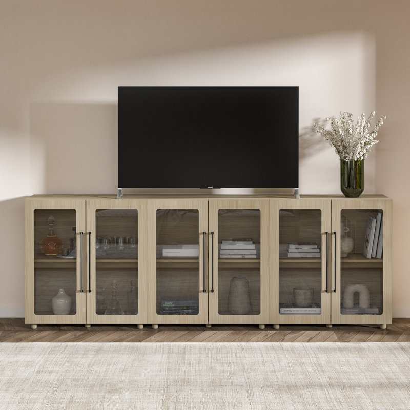 Armoire de rangement moderne modulaire 3 pièces Annamaria - Organisateur de buffet décoratif et meuble télé pour le salon, la salle à manger ou le vestibule
