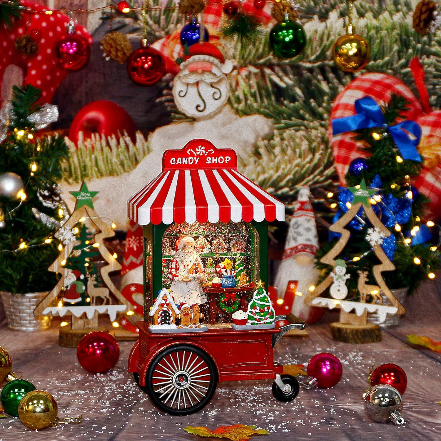 Snow Globe Figurines, Christmas Decorations for Christmas Party