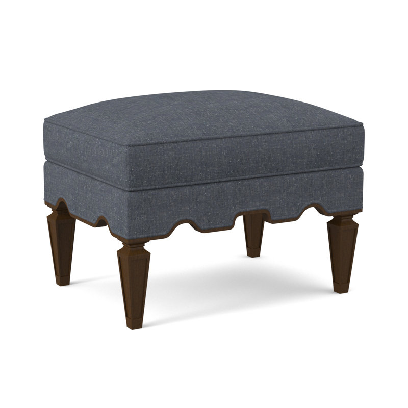 Palm Ottoman, American Walnut, Margaret Tangelo Polyester Blend