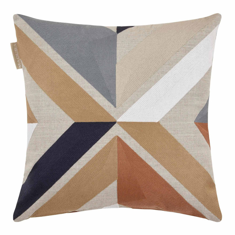 Geometric Square Cushion Cover, Natural/Yellow