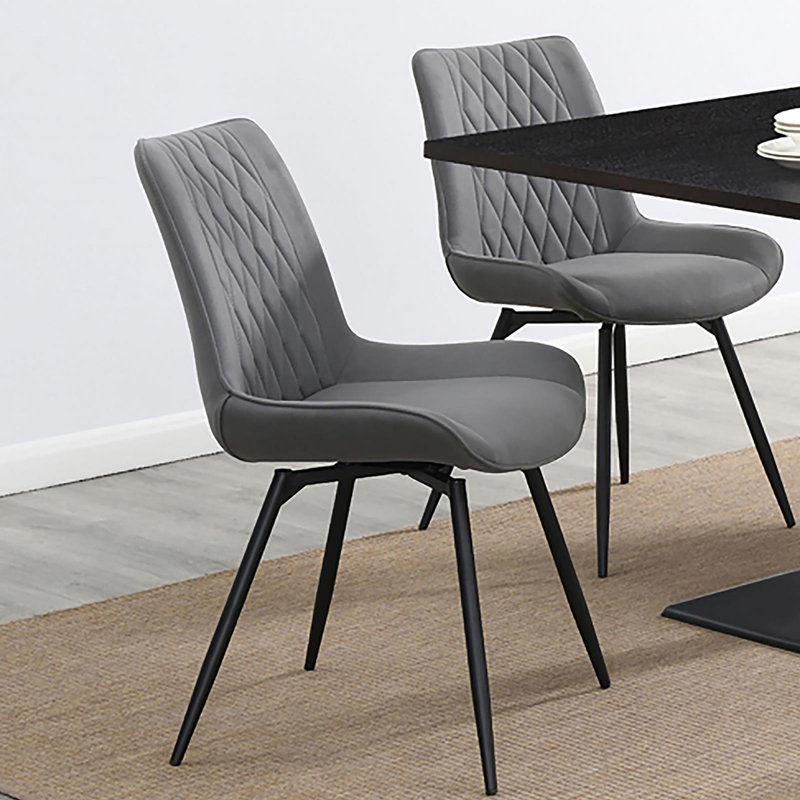 Ensemble de 2 chaises capitonnées pivotantes