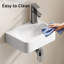 Lavabo de salle de bain mural flottant rectangulaire rectangulaire en porcelaine 14 po x 10 po