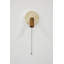 Lampe murale élégante avec corps en travertin et capuchon en bois, 8,3 po x 4,7 po x 8,3 po | Bouton marche / arrêt sur le câble | 1 x douille E14 de 40 W maximum, finition beige et chêne | Éclairage élégant pour le décor du salon et de la chambre à coucher-716167036
