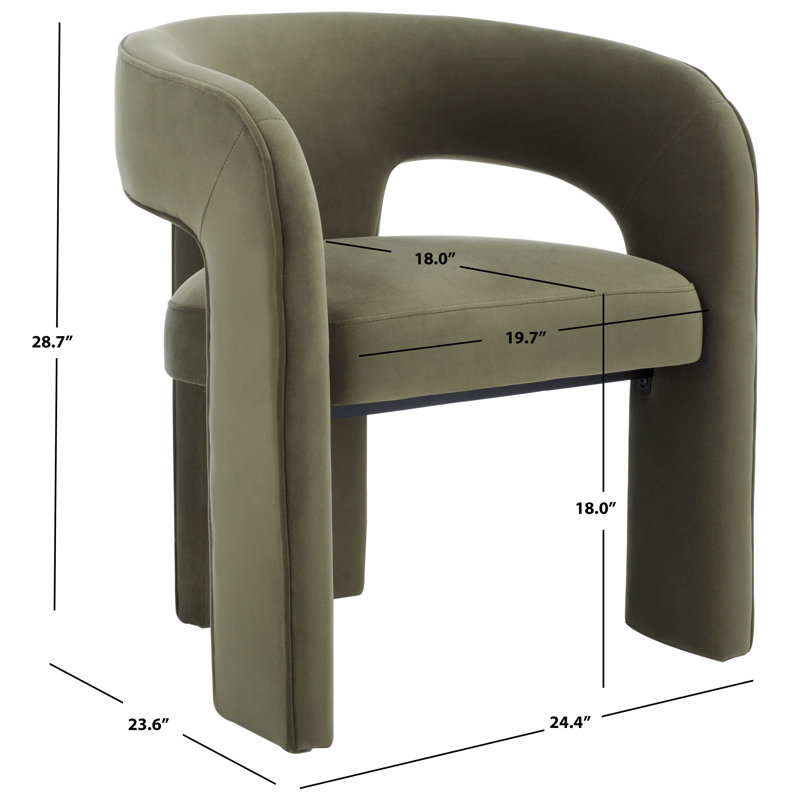Meline Dining Chair, Olive Green Velvet
