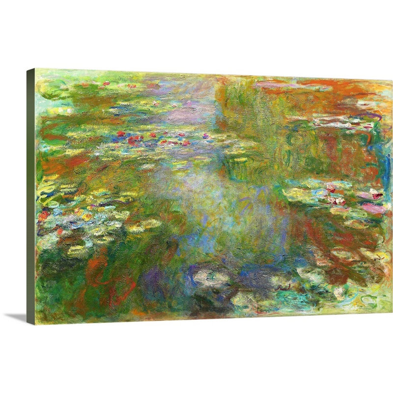 «Water Lily Pond», reproduction sur toile, Toile tendue, H 12 po x l 18 po x P 1,25 po