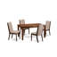 L'ensemble de mobilier de salle à manger 5 pièces comprend une table de salle à manger rectangulaire et 4 chaises Parson rembourrées en tissu brun clair en acajou-13240588-13286328-13240589
