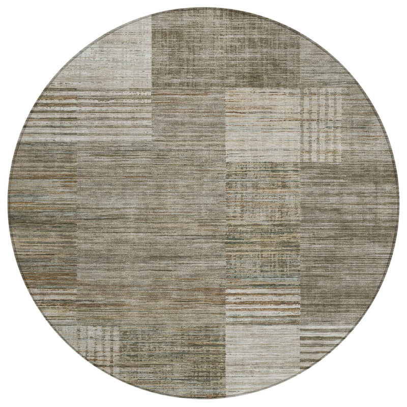 Tapis géométrique intérieur / extérieur lavable à la machine Jacinto ACN2149, Rond 8 pi