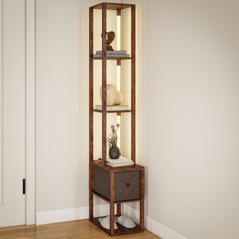 169cm Floor Lamp, Rustic Brown