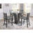 Rodner Grey Modern And Sleek Metal Glass Rectangular Counter Height