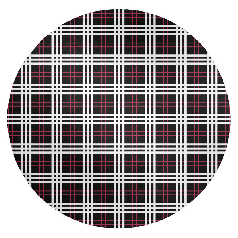 Plaid Indoor Rug, Round 5'