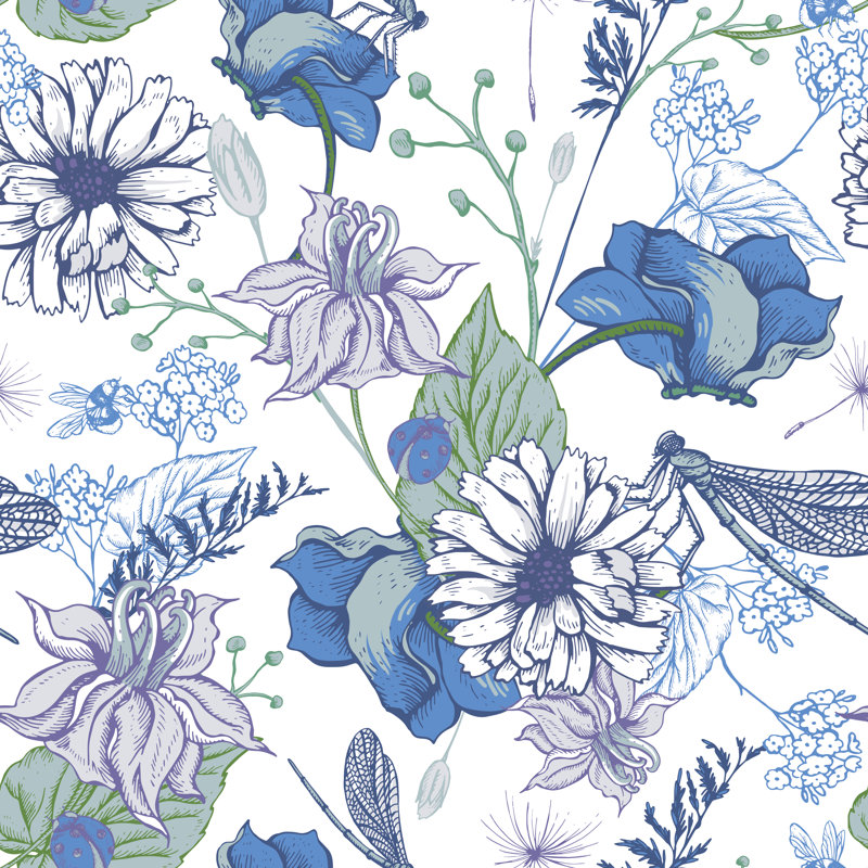 Bacote Vintage Garden Flowers - Wrapped Canvas Print, 30cm H x 30cm W x 3.8cm D