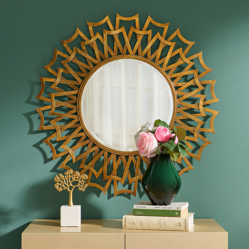 Metal Framed Wall Mounted Accent in Gold