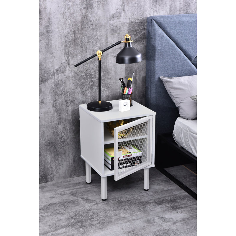 Cheatwood 41.2cm W Manufactured Wood Bedside Table, White