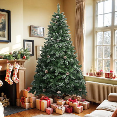 6ft Green Artificial Christmas Tree with pinecone