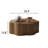 35" Mid Century Flower Shape Coffee Table, Solid Wood Veneer for Living Room, Brown