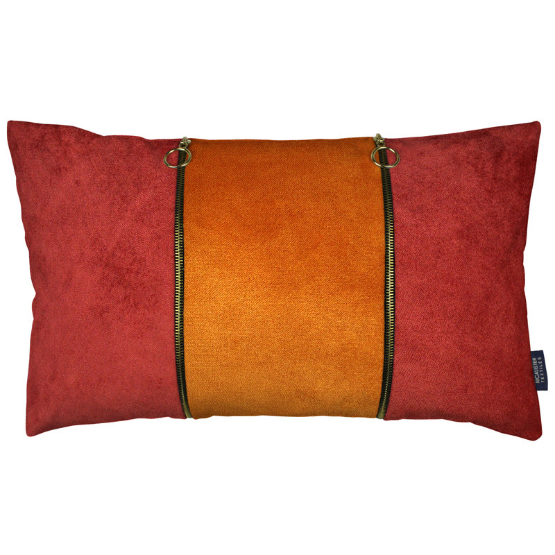 Rectangular Throw Pillow Cover, Orange/Rust Red