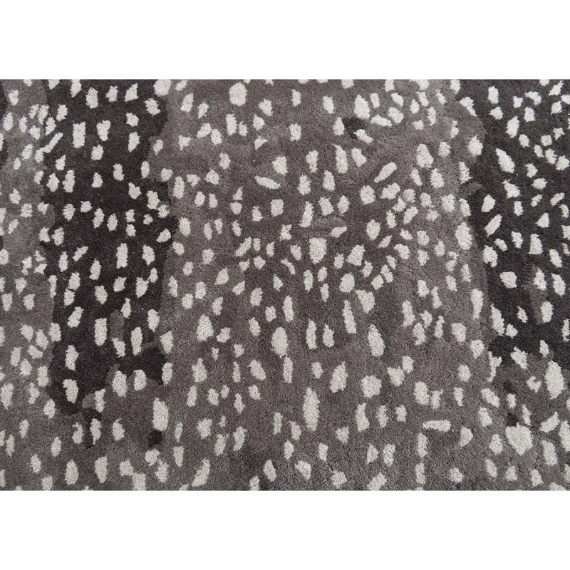 Tapis gris anthracite de haute qualité noué à la main, Rectangle de 10 pi x 14 pi