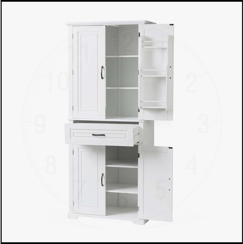 Versatile Bathroom Cabinet With Multiple Compartments And Adjustable Shelves For Optimal Storage, White