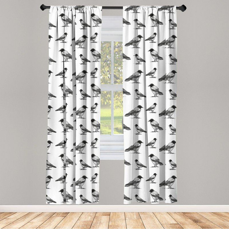 Crow Semi-Sheer Rod Pocket Curtain Panels, 28" x 84"
