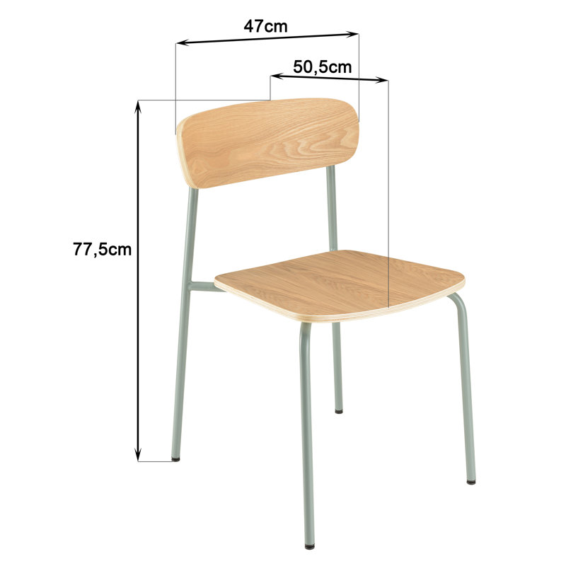 Cedric 45cm H Stacking Side Chair, Green