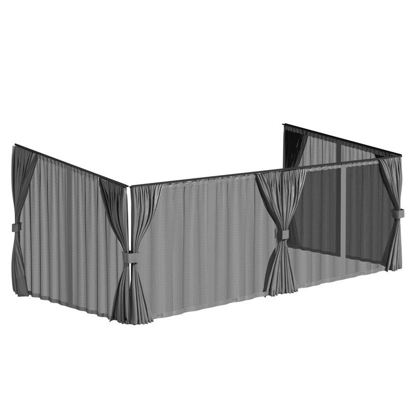 Remplacement universel de rideaux et moustiquaires de pavillon de jardin, H 96 po x l 240 po x P 120 po, Blanc