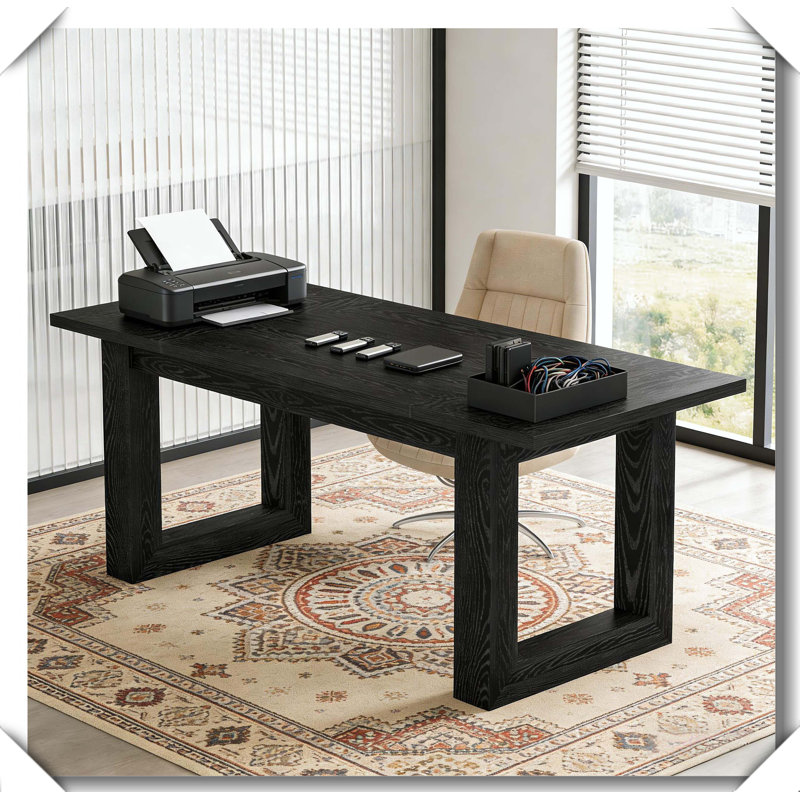 Table de travail en bois, Noir
