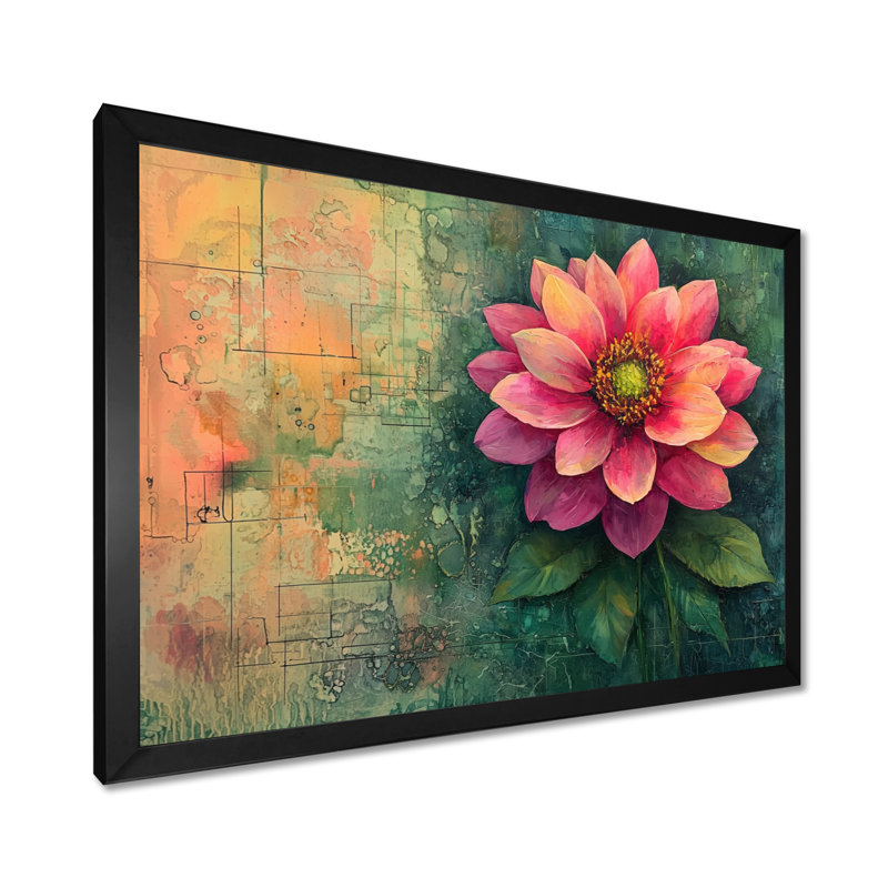 Ihne - Floral Large Wall Decor, Single Picture Framed Print without Mat, 30" H x 40" W, Black
