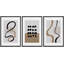 Linear Geometry " Brown Mid-Century Geometric Polygons Abstract Shapes Neutral Modern Art Decor Contemporary " 3 - Pieces-98696570-98696573
