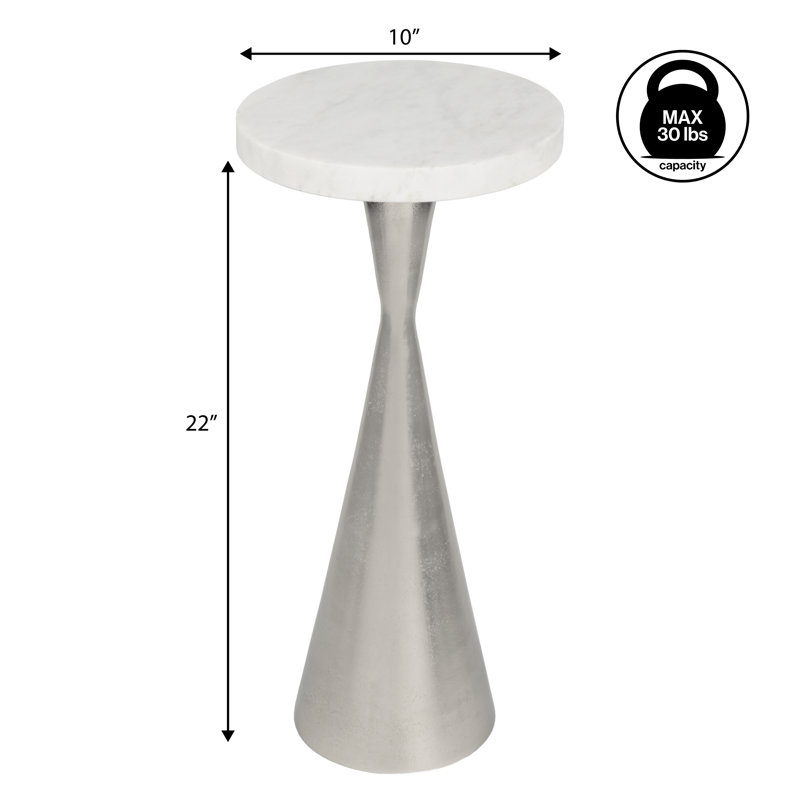 Table d'appoint Ziggy Contemporary, Nickel
