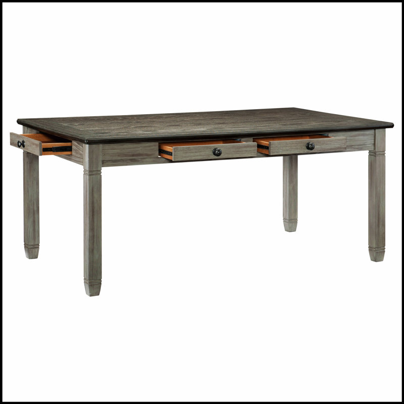 Table rectangulaire décontractée à deux tons avec 6 tiroirs pour le rangement et l'esthétique moderne