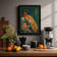 Peacock in Gold Japandi - Framed Print-1035823872-1035823903