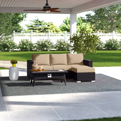 Ensemble de patio extérieur 3 pièces avec foyer Convene