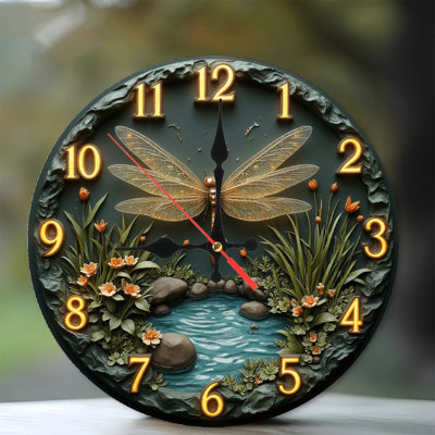 Dragonfly Garden Clock