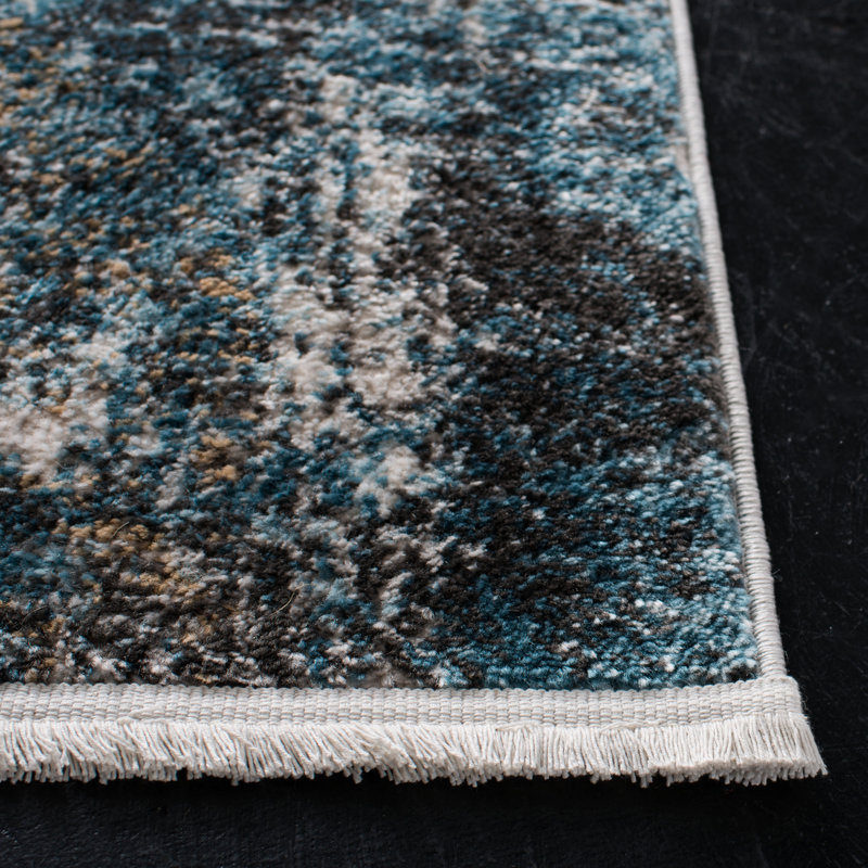 Mesa Abstract Ivory/Grey Area Rug, Runner 2'2" x 10'