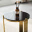Table de bout ronde moderne avec rangement double couche et assemblage facile