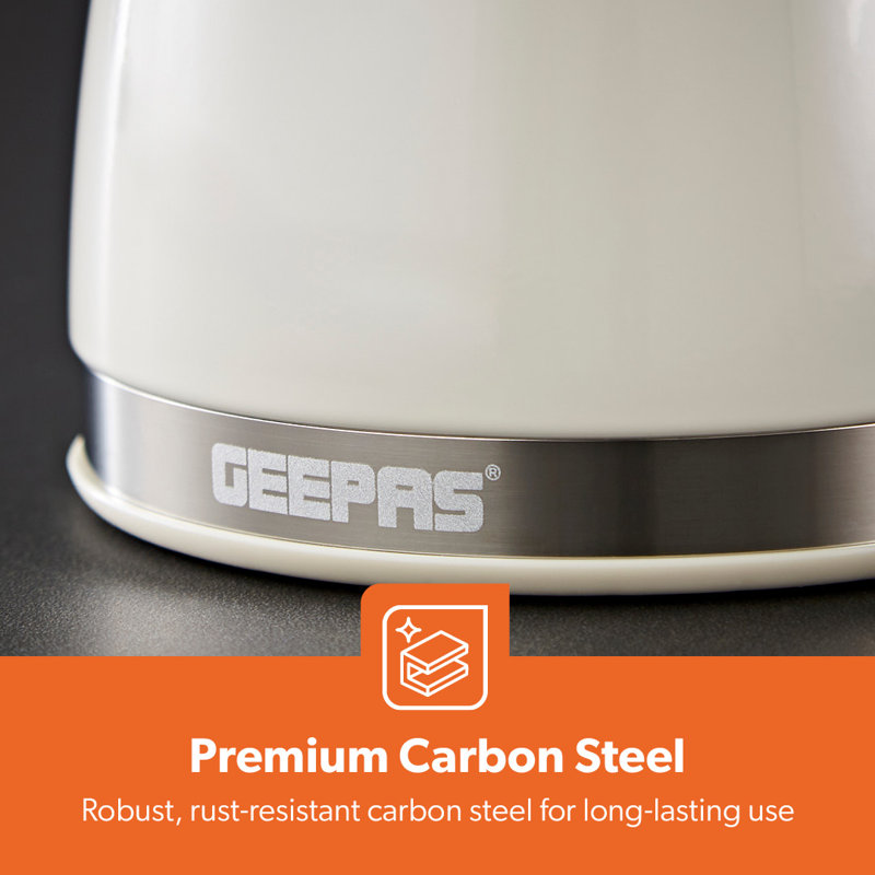 GEEPAS Retrovive 3-Piece Tea Coffee Sugar Canisters Set | 1.4L Airtight Stainless Steel Lids & Durable Carbon Steel Body | Kitchen Storage Canisters Keeps Contents Fresh Aromatic & Flavourful