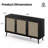 Sideboard Buffet Cabinet With 3 Rattan Doors, Modern Kitchen Storage Console Cabinet-486538049-486538062