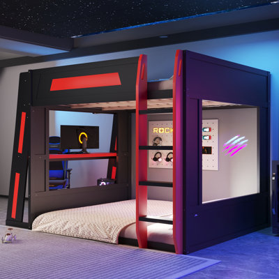 Lit superposé avec bureau Remington, port de charge USB et lumière DEL Remington