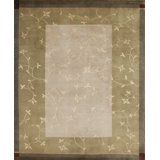 Presidential Hand Knotted Floral Area Rug in Beige