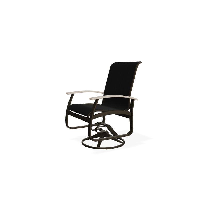 Belle Isle Outdoor Dining Armchair, Desert P60, Textured Beachwood, Black 5D Sunbrella®