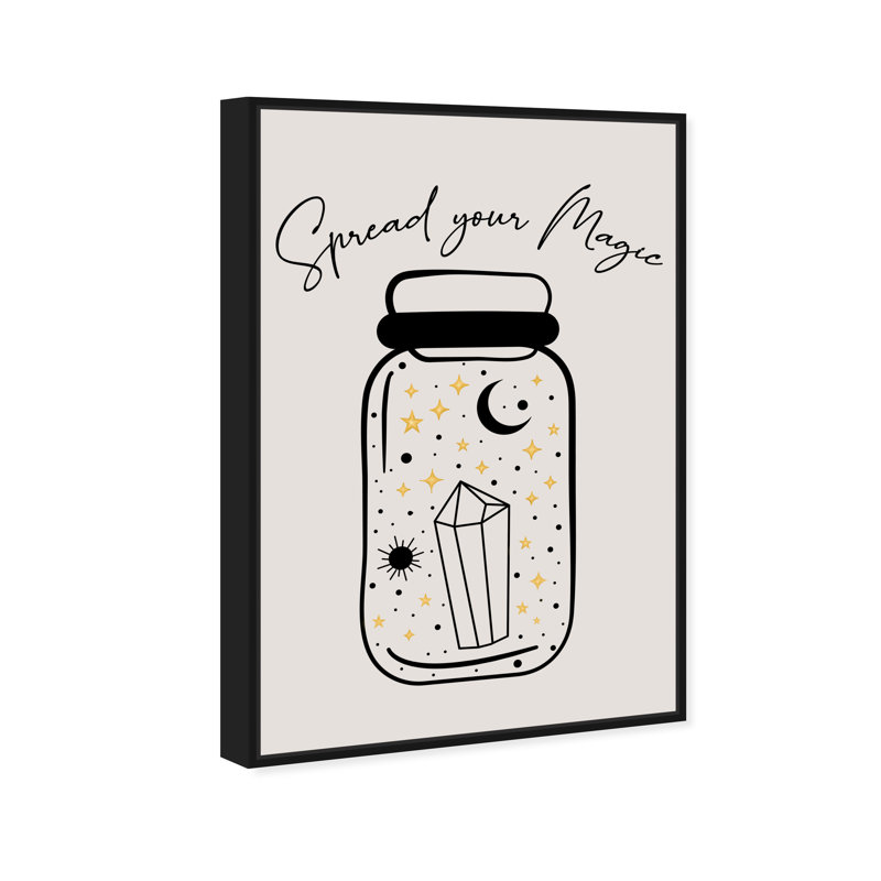 Spread Your Magic - peinture sur toile, Toile avec cadre noir, H 36 po x l 24 po