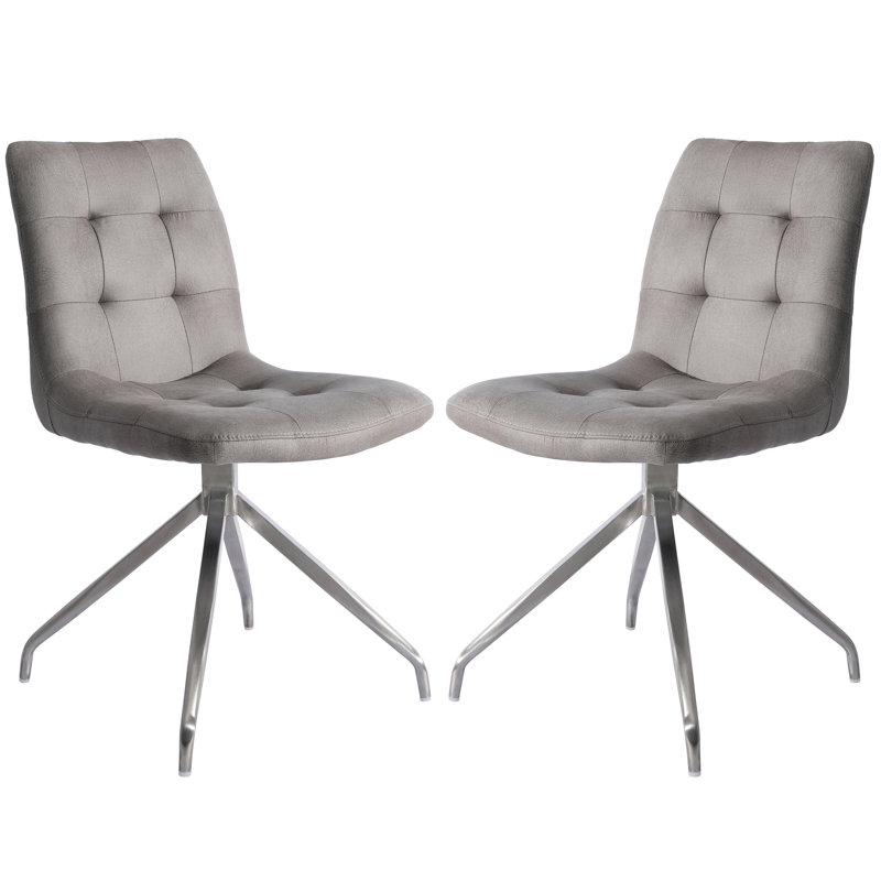 Ensemble de 2 chaises de salle à manger rembourrées Nyx Grey