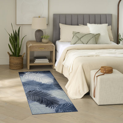 Tapis tropical en denim 2 pi x 6 pi Nourison Suncoast