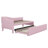 Upholstered Linen Daybed with Trundle Bed-1014872334