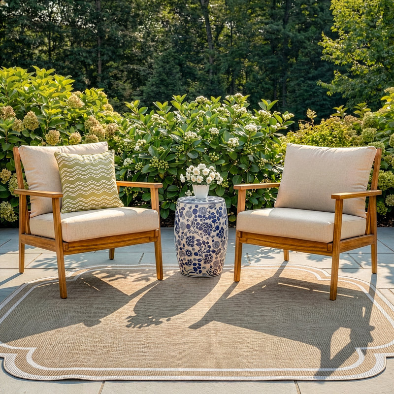 Weslyn Solid Wood Patio Lounge Chair