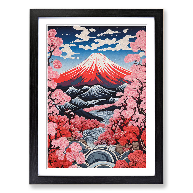 Mount Fuji Constructivism No.2 - Framed Print, Black, 34cm H x 25cm W x 2cm D