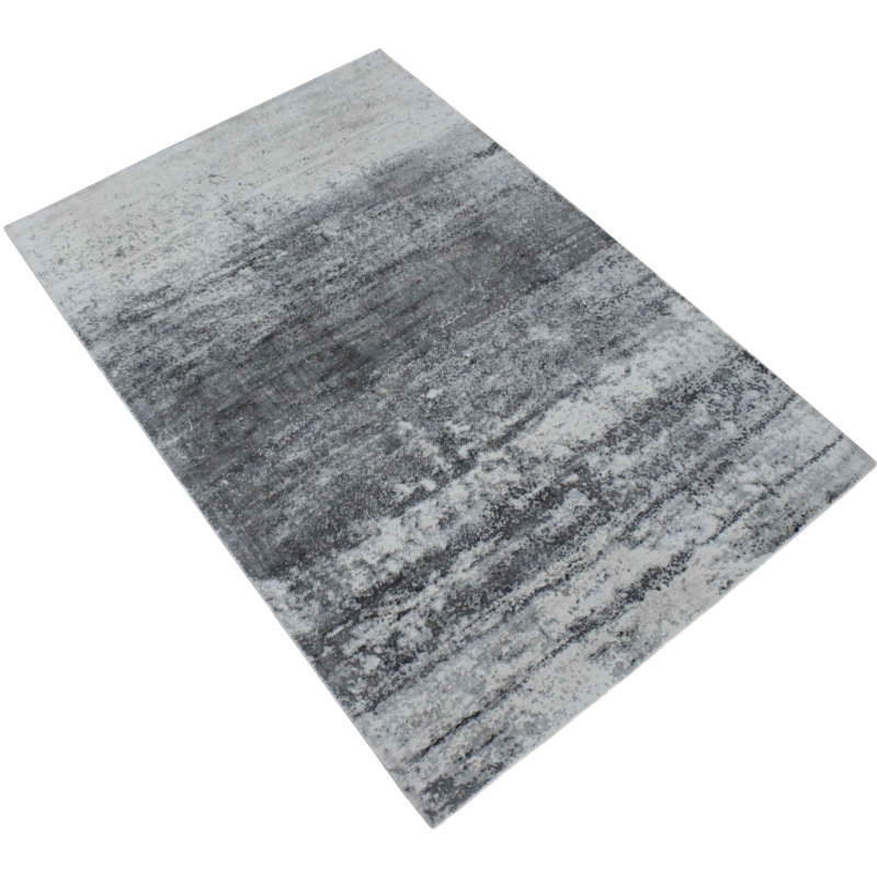 Tapis gris tissé à la main et à plat
