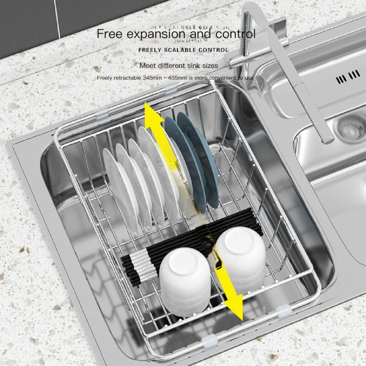Captive Gala Stainless Steel Retractable over the Sink Dish Rack